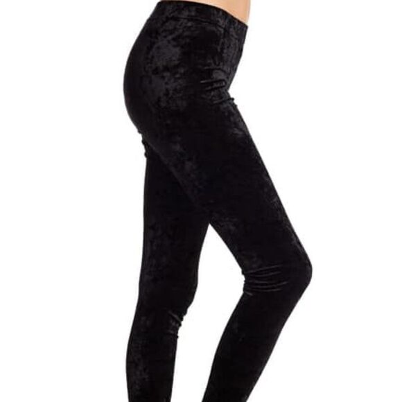 NWT Free Press Black Velvet Leggings in Size M/L - Picture 1 of 8
